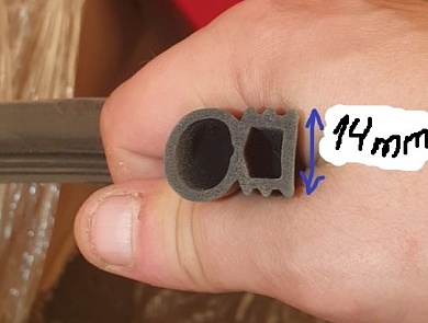 Уплотнитель для ворот 14mm (бухта 22,5м) Новые модели