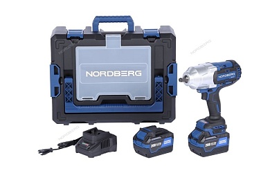 Гайковерт аккумуляторный, 1/2", 21 В, 1700 Нм, 2 аккумулятора 6A и зарядное устройство, в кейсе NORDBERG NE812K