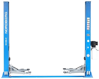 NORDBERG N4120BE-4B_220 Подъемник двухстоечный 4 т, с электростопорами, 220 В, синий NORDBERG N4120BE-4B_220