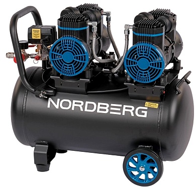 NORDBERG NCEO50/500 Компрессор безмасляный 220В, ресивер 50л, 500 л/мин