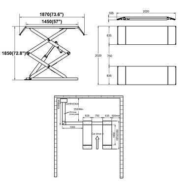ES-1113M Подъемник ножничный г/п 3 т напольный